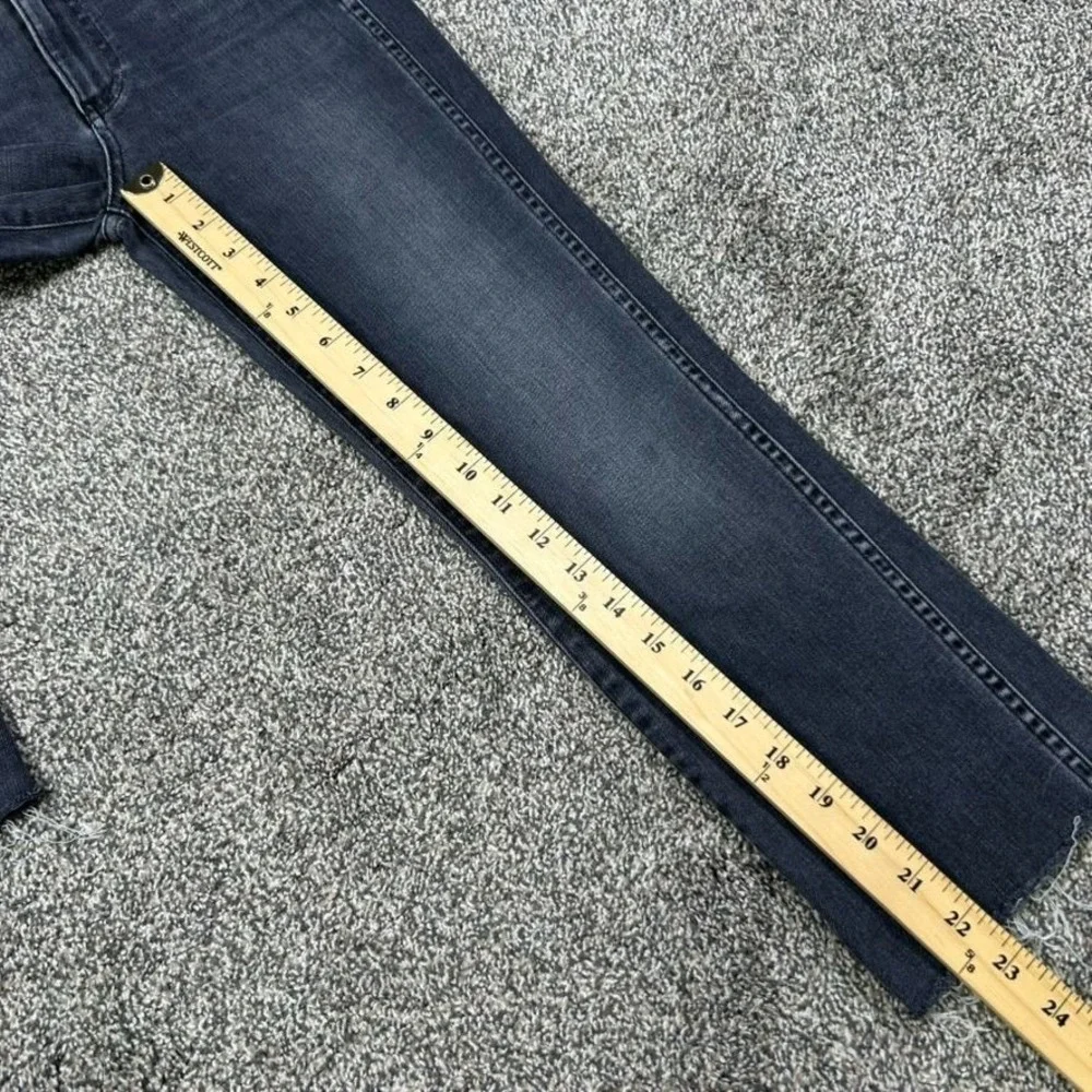 3x1 Straight Leg Fit Black‎ Denim Frayed Raw Hem Jeans Womens 24 Dark Wash Pants
